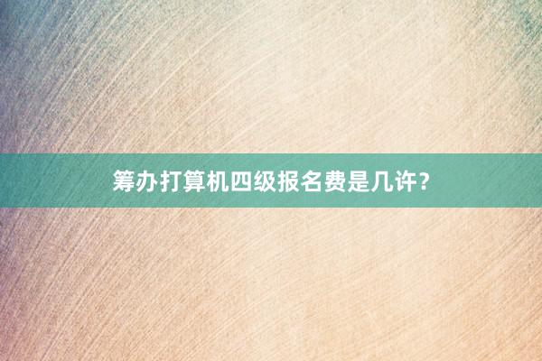 筹办打算机四级报名费是几许？