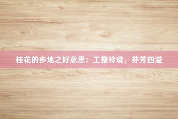 桂花的步地之好意思:工整玲珑,芬芳四溢